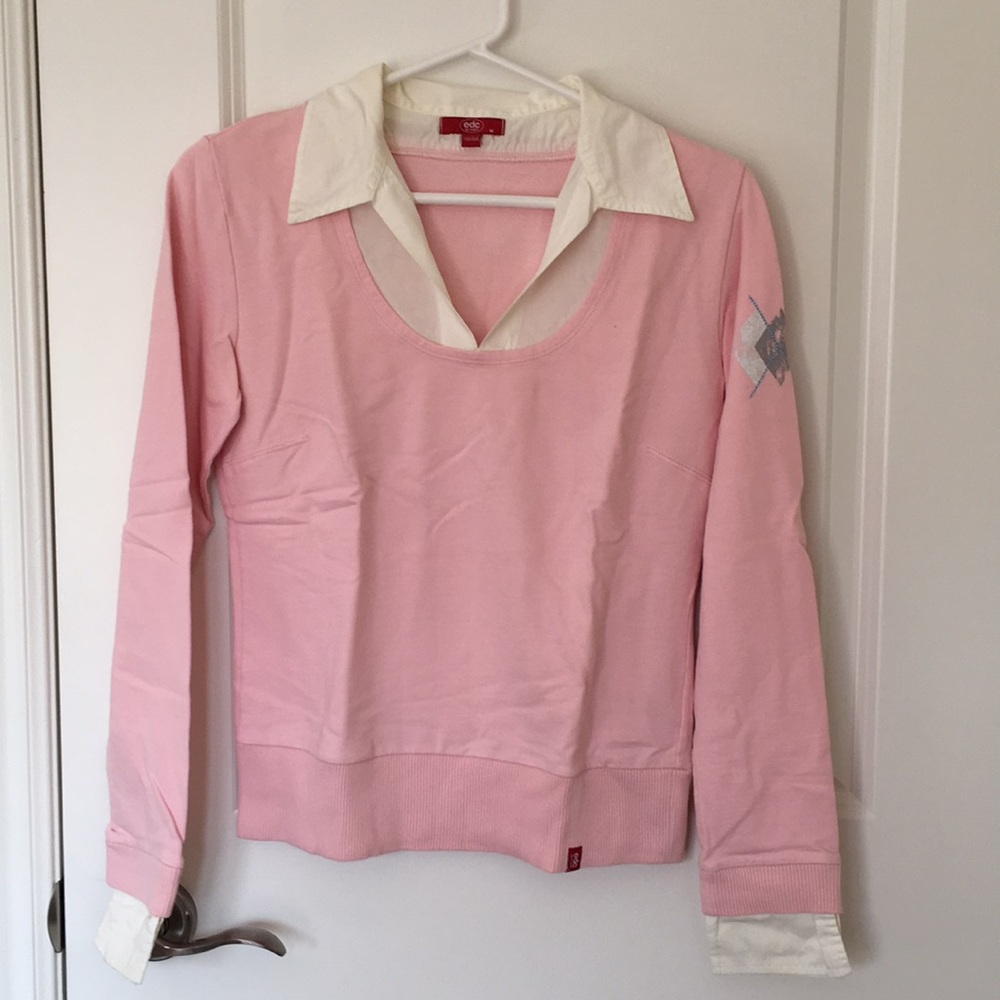 Pink polo sweater by Espirt, size M